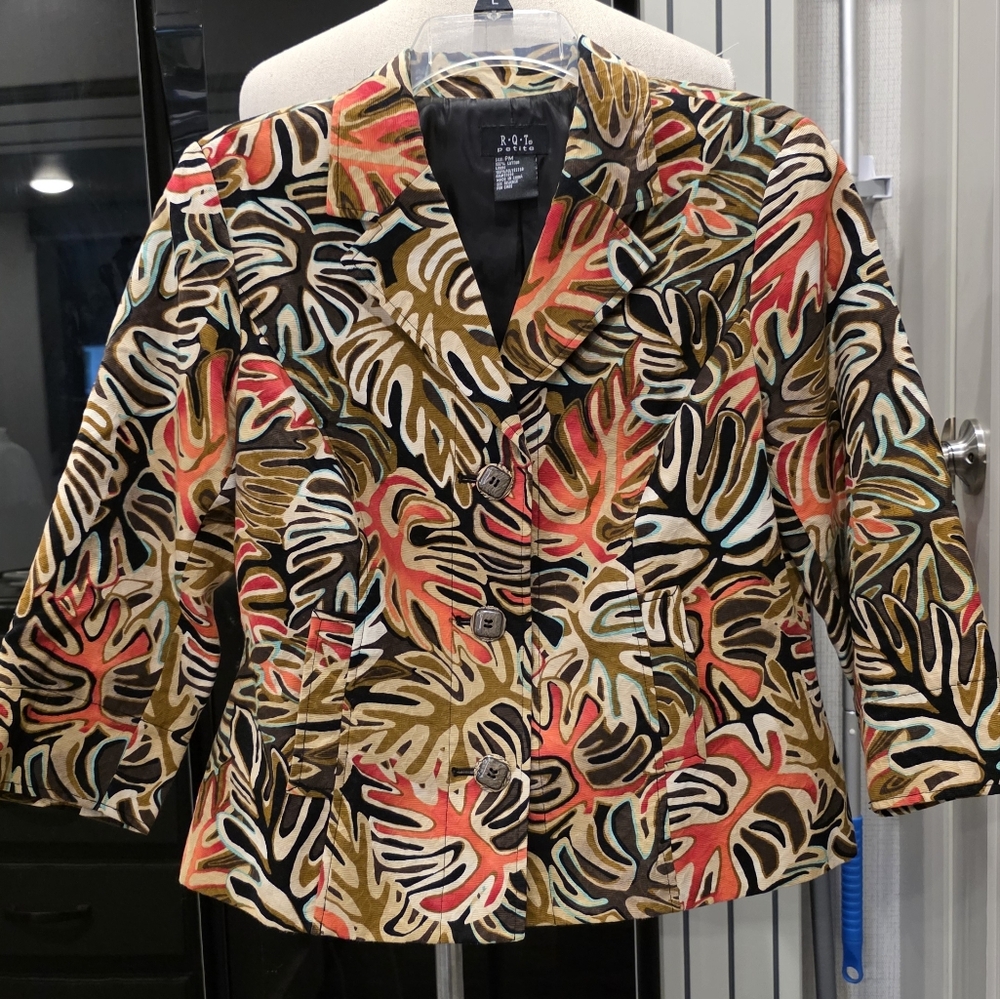 Requirements Vibrant Leaf Pattern Blazer - image 2